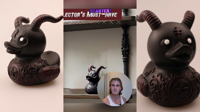 Figura Decorativa Pato Satánico de Resina Gótica miniatura 7