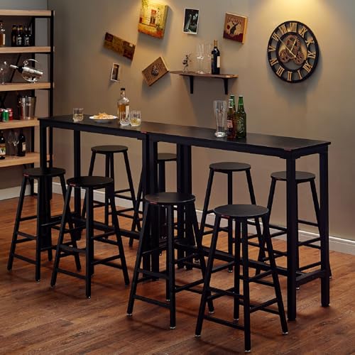Mr-IRONSTONE-Bar-Table-53-Pub-Table-High-Top-Table-Rectangular-Bar-Height-Table-Sofa-Console-Table-Dining-Coffee-Table-for-Narrow-Space-Living-Room-Sturdy-Metal-Frame-Easy-to-Set-Up-Black Mr IRONSTONE Bar Table 53 Pub Table High Top Table Rectangular Bar Height Table Sofa Console Table Dining Coffee Table for Narrow Space Living Room Sturdy Metal Frame Easy to Set Up Black