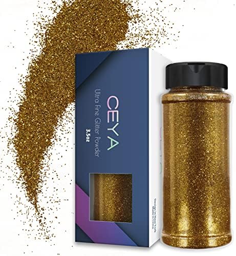 Ceya 3.5oz/ 100g Ultra Fine Glitter Powder Silver Glitter 1/128 0.008 0.2mm for Slime Epoxy Resin Craft Tumbler Jewelry Nail Art Festival Makeup Scrapbook Painting Wedding Cards