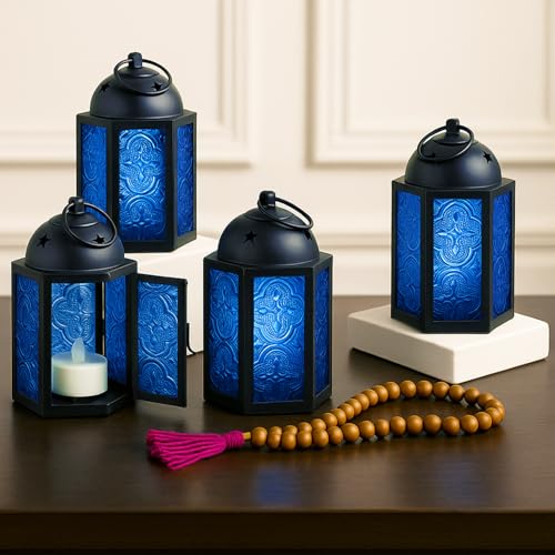 VELA LANTERNS Mini Moroccan Tea Light Candle Holder Lanterns – 4.25
