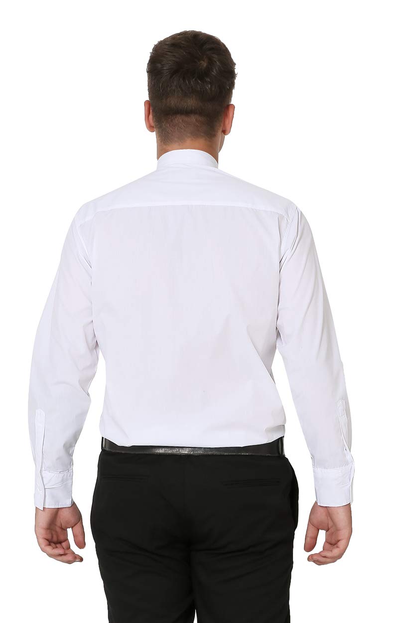 IvyRobes Camicia Prete a Maniche Lunghe da Uomo Clergyman con Colletto Sacerdote per Unisex