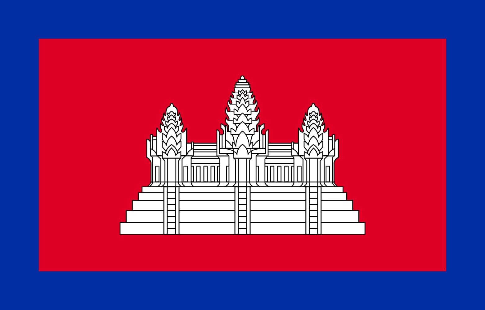 Drapeau Cambodge 1863-1948 protectorat français grand format pour collectionneurs historique
