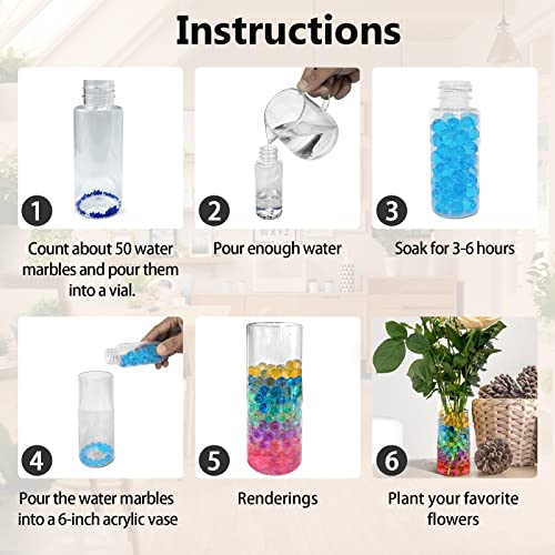 2 Pieces Plastic Vases Cylinders, Vase Filler Water Gel Beads Plant Vases, Decorative Centerpieces For Home Or Wedding, Non-Breakable Plastic, Clear #TOP6