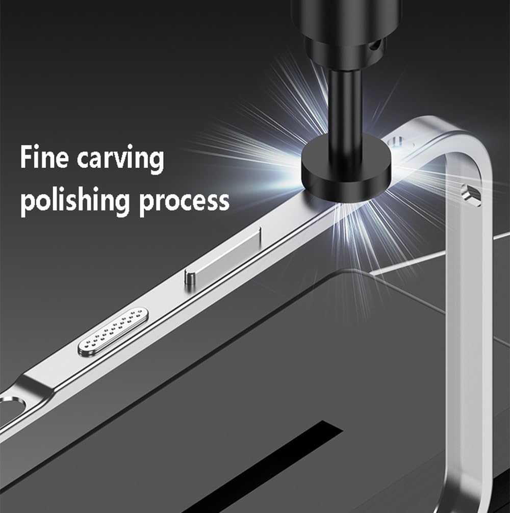 Custodia protettiva per iPhone 17 Pro, telaio in lega di alluminio aeronautico, antiurto, senza cover posteriore, design con dissipazione del calore (arancione)