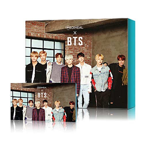 MEDIHEAL X BTS Facial Mask Sheet Special Set/Mask Sheet 10ea + BTS Photocard 14ea (04 Skin Soothing Care)