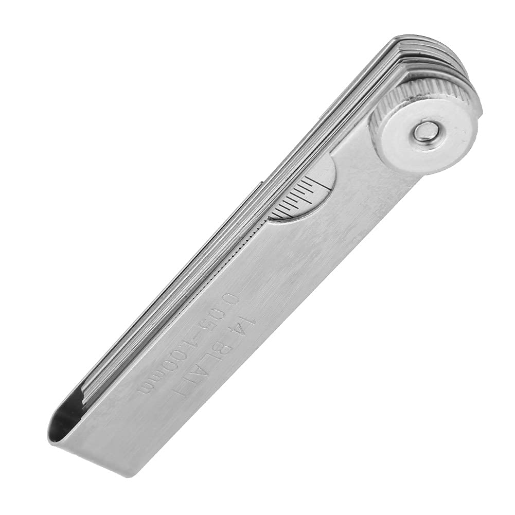 Feeler Gauges, Feeler Gauge Set Stainless Steel Welding Inspection Tool 75mm Stainless Steel Feeler Gauge Ruler Feeler Gauges for Valves for Measuring Gaps Width/Thickness