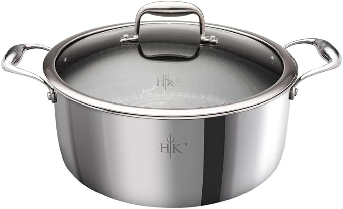 Hell's Kitchen Hybrid 7.5 Qt Pot and lid, Tri-Clad Stainless