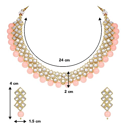Image of Peora Kundan Faux Pearl Necklace & Jewelry Set Gift for Women