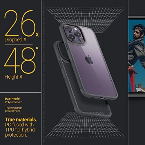 Caseology Skyfall Case Compatible with iPhone 14 Pro Max - Matte Black/Grey