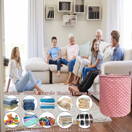 Image of Waterproof Laundry Hamper Collapsible Laundry Basket Leather Handle Laundry Bag Large Clothes Storage Toy Organization for Bathroom Bedroom Laundryroom College Dorms (Laundry Basket-002)