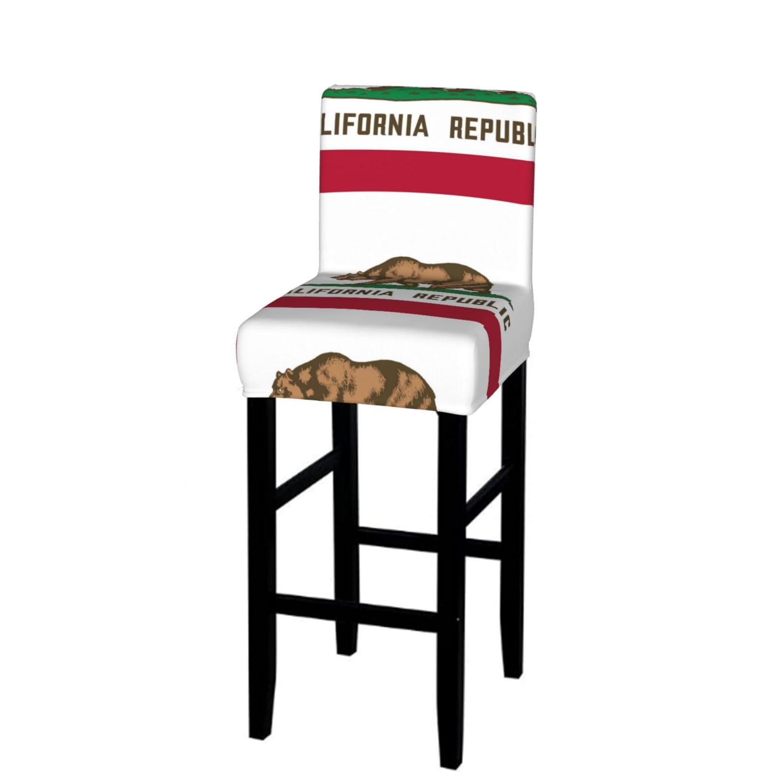 Flag of California Bar Stool Cover-Stretchy Chair Slipcover for Kitchen