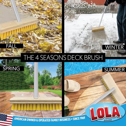 image for LOLA Deck Scrub Brush Outdoor Broom, Durable Bristles Remove Dirt, Gri