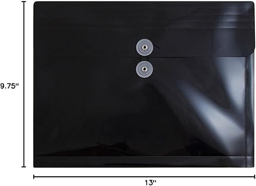 Vista 327 de Sobres de plástico con botón y cuerda, Variados Paquete de 6 colores surtidos