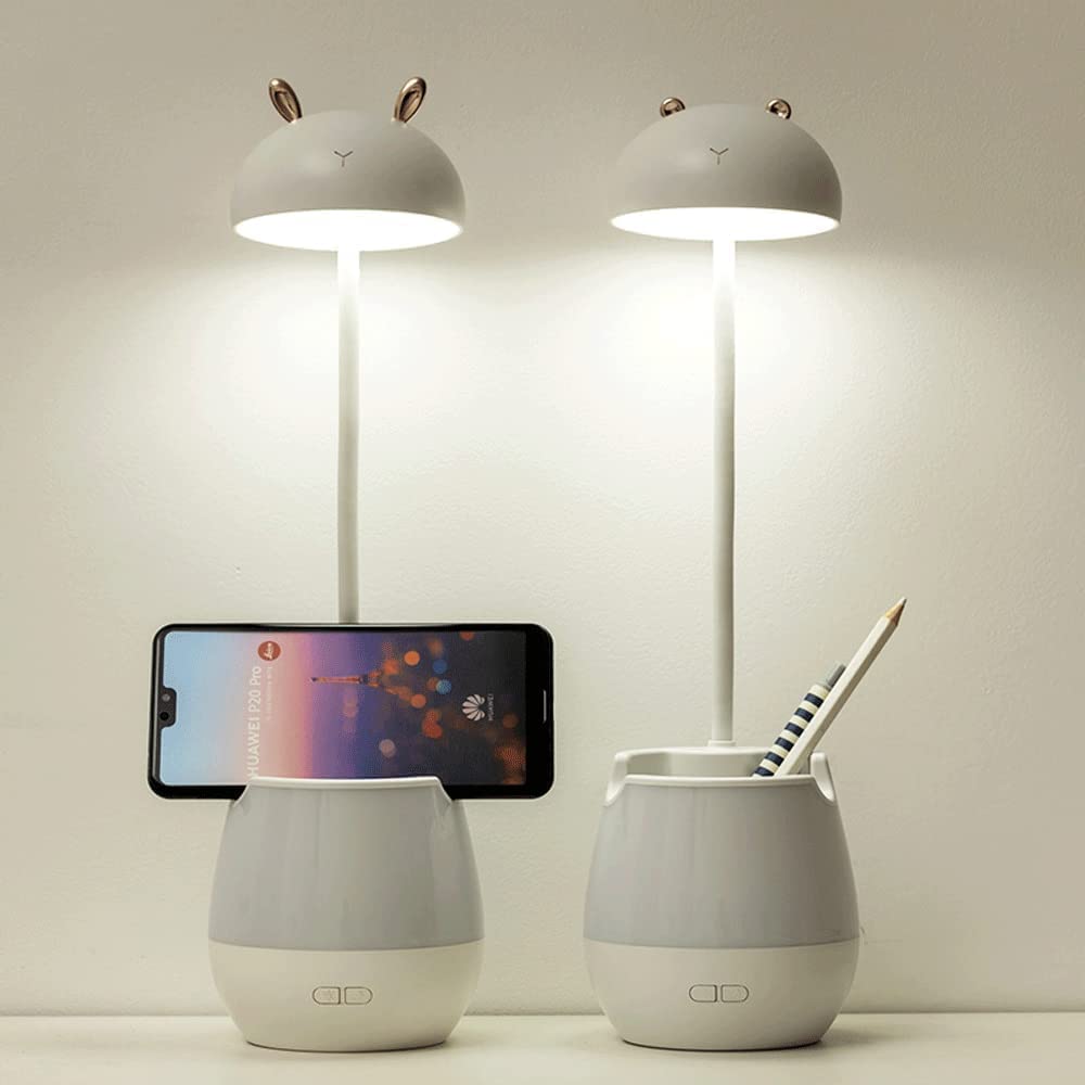 Lampe Bureau Lampe de Bureau Lampe de Lecture Lampe De Bureau LED Avec Porte-stylo Support De Téléphone Portable Protection Des Yeux Rechargeable USB Lampes De Bureau De Lecture Pour Chevet De Dortoir