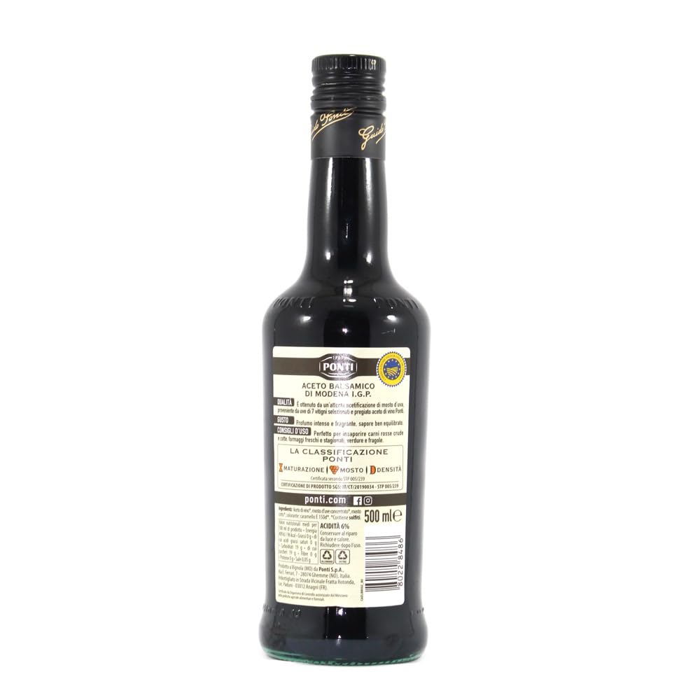 Italian Gourmet Aceto Balsamico di Modena IGP, Essig würzig fein 12 x 500ml | Condimento agrodolce per insalate e marinature; aromatisch zu Käse, Gemüse und, Gesamtnettogewicht 6 L + Kostenlos Polpa 400g