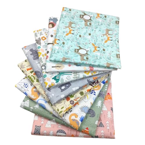 LetCart 8 Piezas Telas Patchwork, Tela Algodon 50 x 50 cm DIY Telas Decorativas Costura Retales Telas, para Manualidades Ropa de Muñeca Ropa de Bricolaje Costura y Patchwork (Dibujos Animados)