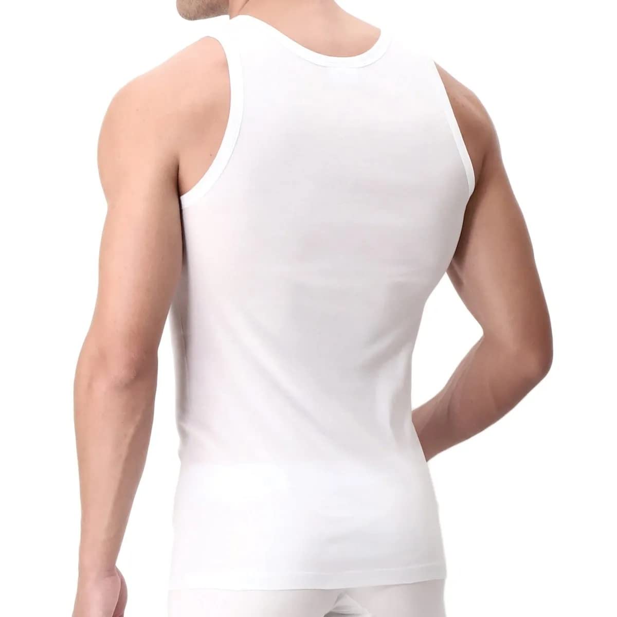 PEROFIL Set di 3 Canottiere Spalla Larga 100% Filoscozia Uomo Intimo