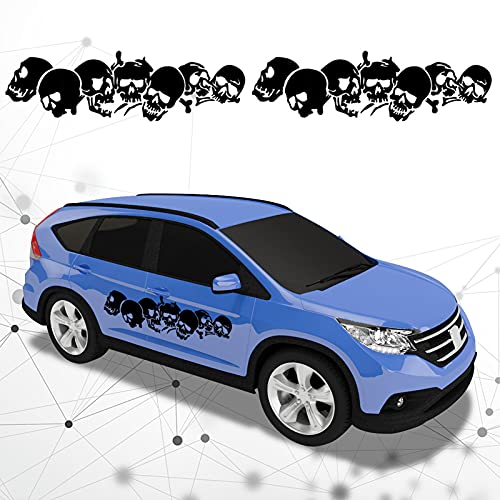 AuMoHall Skull Graphics Car Decal Stickers Car Exterior Decoration Car Hood Decal Door Body Vinyl Stickers for Happy Halloween 59.06'' x 15.75'', Black