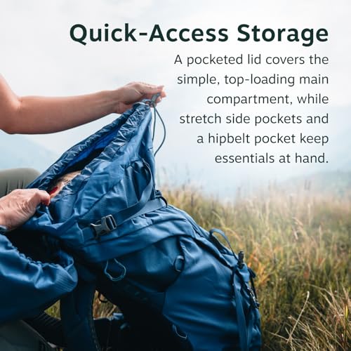 Image of Osprey Kestrel LT 28L Men's Backpacking Backpack - Lightweight Hiking & Travel Bag with Waterproof Raincover, Black