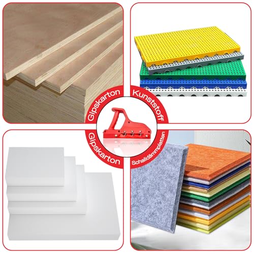 PICKONA Kantenhobel für Gipskarton mit 10 Klingen Ersatz - Rigips Werkzeug Kantenhobel mit 45 ° und 60° Handhobel, Robust Gipskarton Schneider Handhobel für Korkplatten, Gipskarton