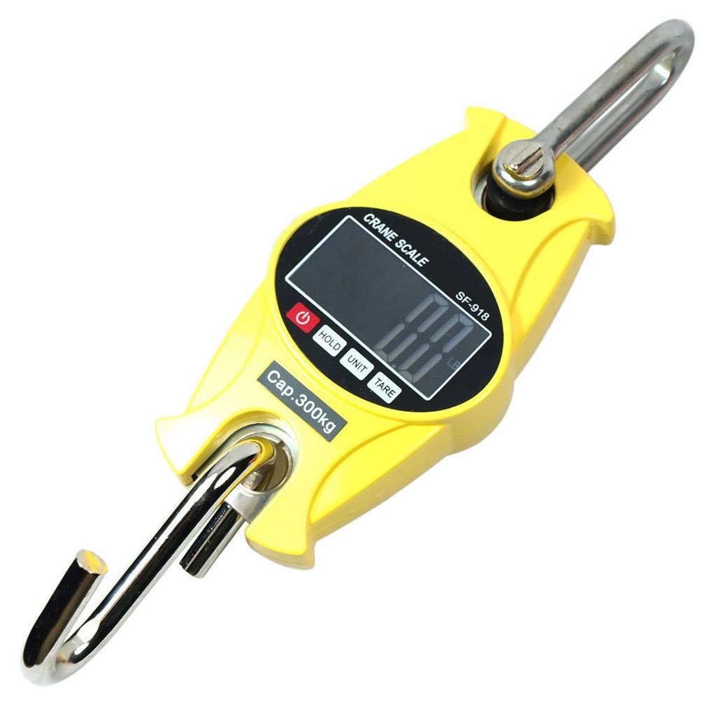 Báscula de suspensión, Báscula de grúa colgante con gancho digital, báscula industrial electrónica alta resistencia retroiluminación 300 kg y 660 lb, mini pantalla LCD