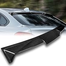 Black Real Carbon Fiber V-Style Rear Window Roof Spoiler Wing Compatible with 2015-2020 BMW F36 4-Series Gran Coupe, 2016 2017 2018 2019