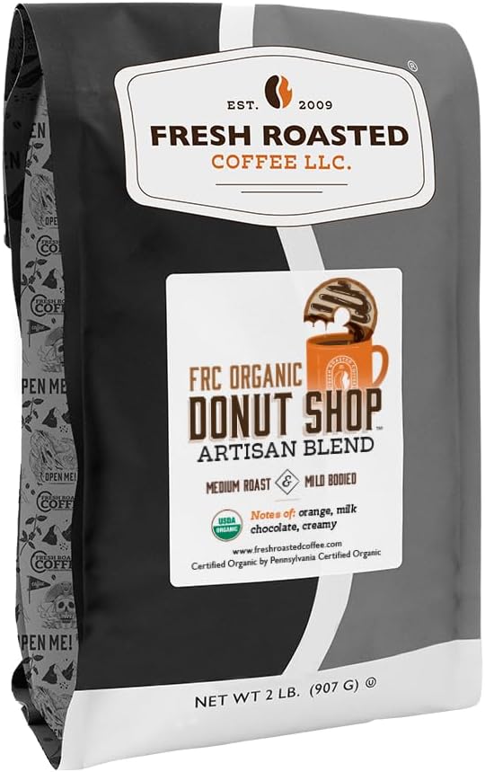 Organic Donut Shop Whole Bean Coffee, Medium Roast, USDA Organic, Kosher, 2 lb (32 oz)