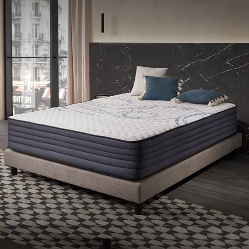 NATURALEX - Matelas PerfectSleep 160x200 - Épais 30 cm - Soutien Mousse à mémoire de Forme - Accueil Blue Latex - Confort Ferme - Respirant - 7 Zones - Réversible - Haute Densité - Fabriqué en Europe