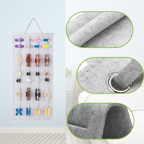 Haarspangen Aufbewahrung, Haarklammer Organizer Hängend 80x35 cm, Praktische Aufbewahrungslösung für Haaraccessoires, Ideal für Mädchen und junge Frauen, Platzsparend im Kleiderschrank oder