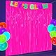 Partyzubehör, leuchtet im Dunkeln, Fuchsia, leuchtende Party-Fransenvorhänge, metallische Lametta-Folie als großer Eingang für Neon-Party-Dekorationen, 1 x 2 m, 2 Stück