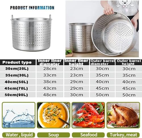 Grande pentola da Esterno in Acciaio Inox friggitrice per Tacchino 27QT/45QT/63QT pentola a Vapore con cestello e Coperchio per Cucinare granchi e Frutti di Mare