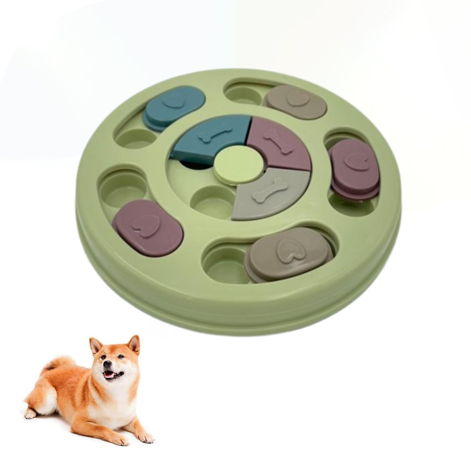 Interactive Pet Treat Dispenser - Slow Feeder, Brain Game, Puzzle, Improve IQ, Digestion, Reflexes, Train Body & Mind, Cats, Dogs, Pets, Amusing Colours, Intuitive Clever Design Bowl, 14 Treat Pockets