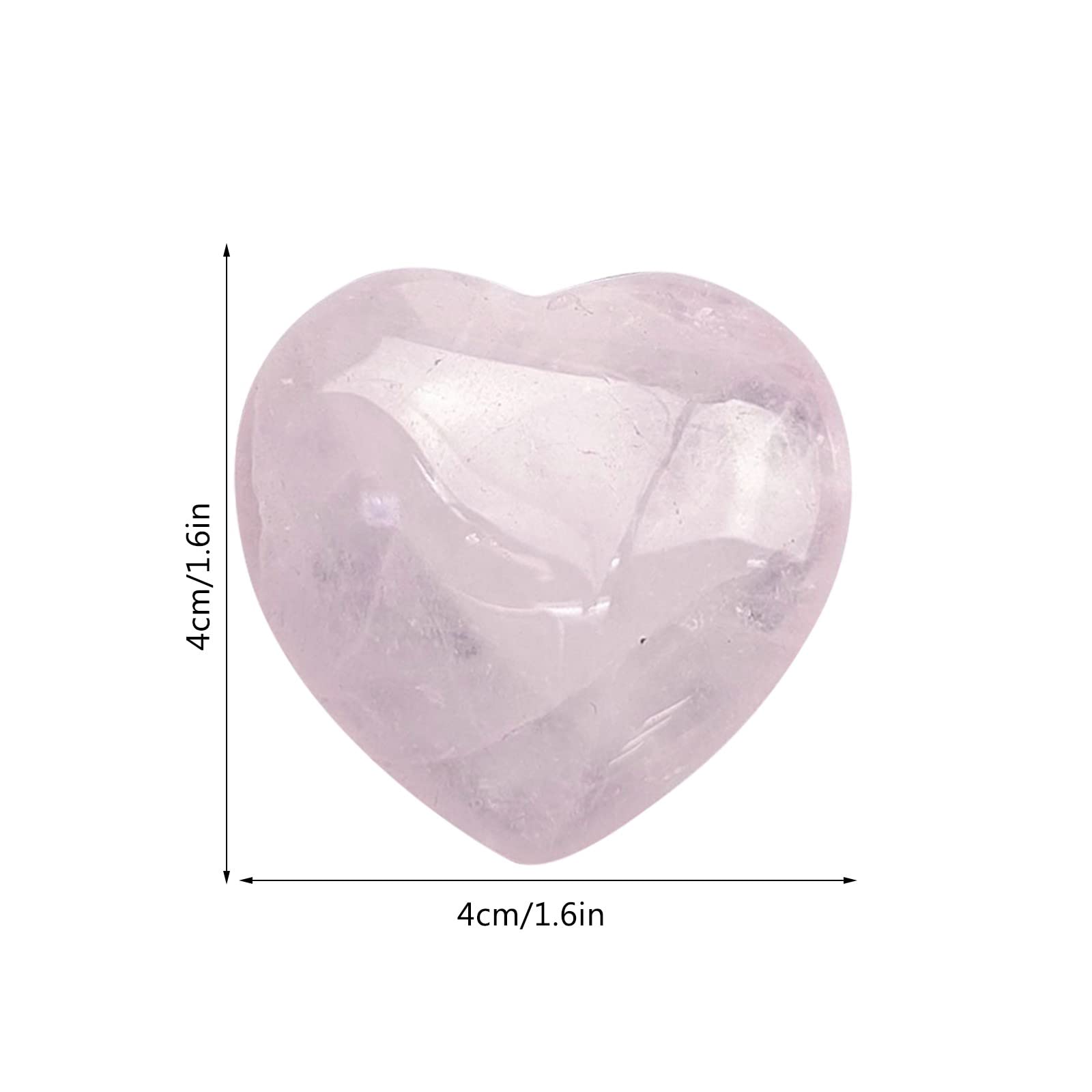 4 Pierres Cœur En Quartz Rose Naturel - Décoratif, Guérison, Cadeau Spiritualité - Taille Unique