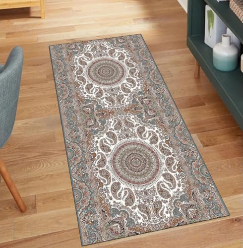 Alfombra larga pasillo gris 70x120 cm lavable para dormitorio hogar 2