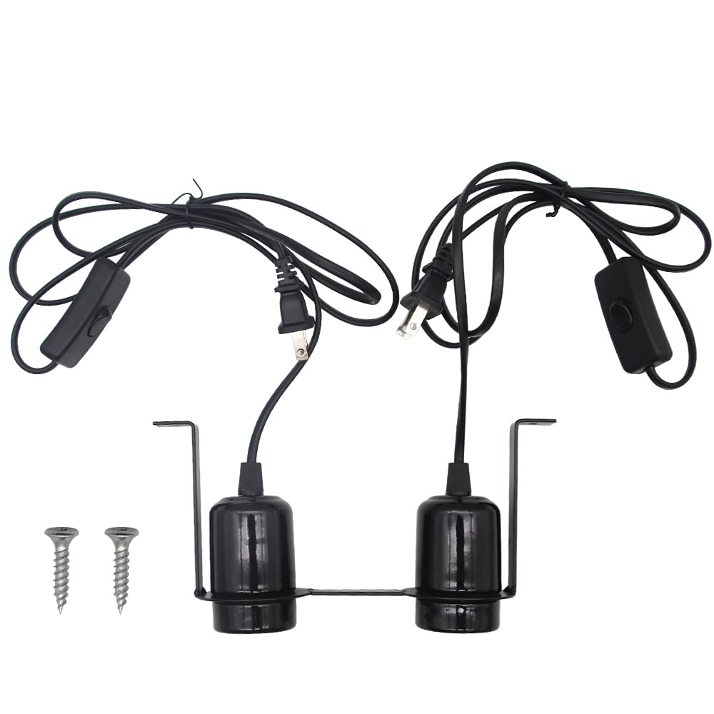 Dual Reptile Light Fixture Heat Lamps 2 in 1 E27 Base UVB Reptile Light Fixture Dome Heat Lighting Lamp Combo kit ffor reptiles, Bearded Dragon,