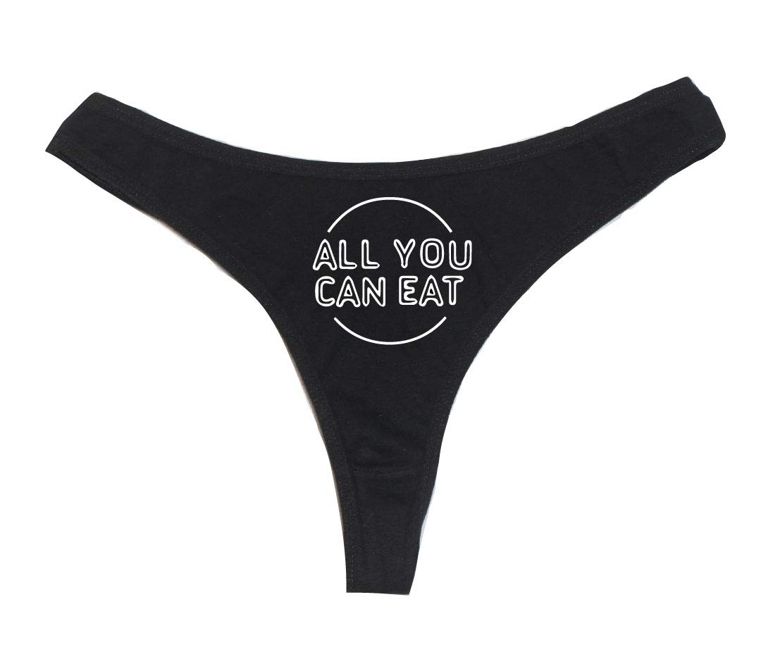 Dirty Girl Undies All You Can Eat Womens High Rise Sexy Thong Dirty Undies Black