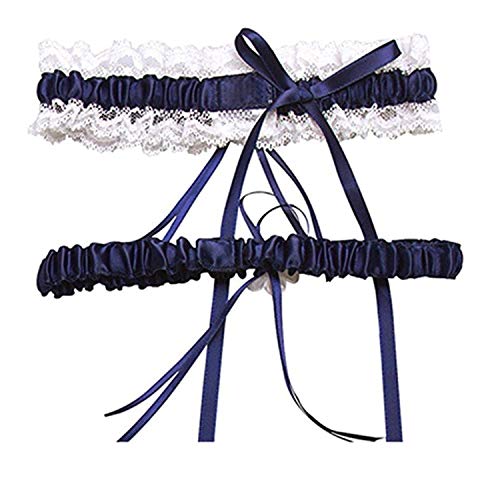 Image of Women Wedding Bridal Legs Garter Set Bridal Garters Lace Belt with Toss Away JW20