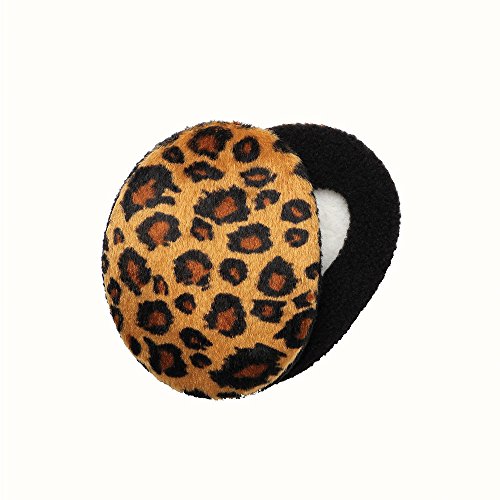 Sprigs Earbags Bandless Ear Warmers/Fleece Earmuffs with Thinsulate - Leopard Print, Medium