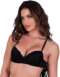 Sutiã com Bojo Básico Detalhe Renda Alça Fina Carine