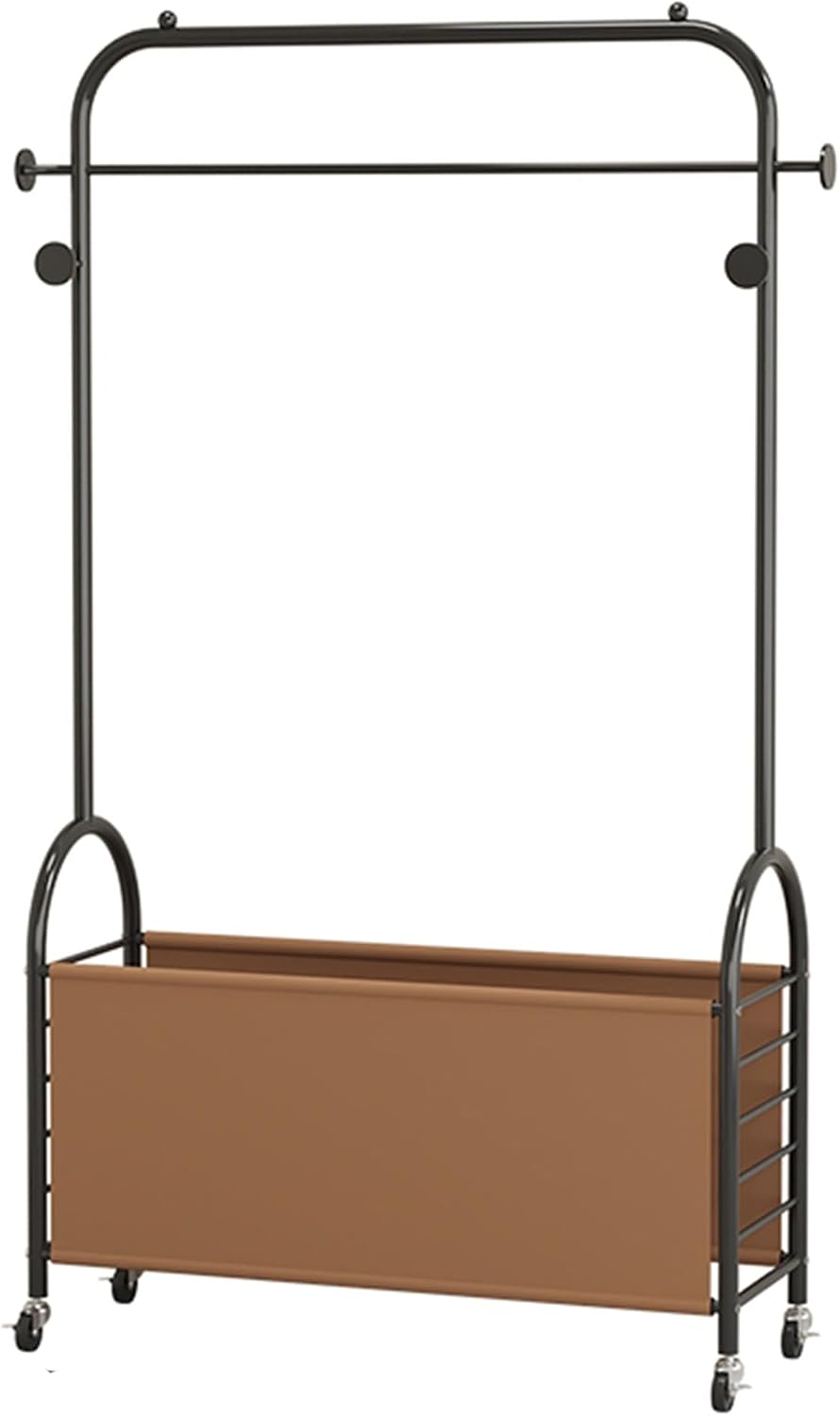 Coat Rack Stand Clothes Rack Stand, Metal Frame Garment Racks, Removable Bedroom Office Hallway Entryway Organizer, Portable Handbag Shoe Hat Scarves Storage Holder (Color : Black, Size : 1