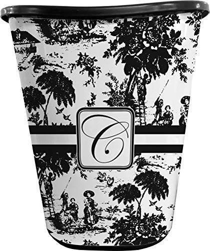 RNK Shops Personalized Toile Waste Basket - Double Sided (Black)