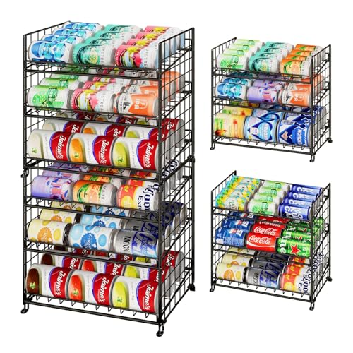 3-Tier-Stackable-Can-Organizer-Storage-Can-Rack-for-Kitchen-Pantry-Cabinet-Holds-Up-to-72-Cans-Multifunctional-Can-Dispenser-for-Snacks-Soda 3-Tier Stackable Can Organizer, Storage Can Rack for Kitchen Pantry Cabinet, Holds Up to 72 Cans, Multifunctional Can Dispenser for Snacks Soda - Image 1
