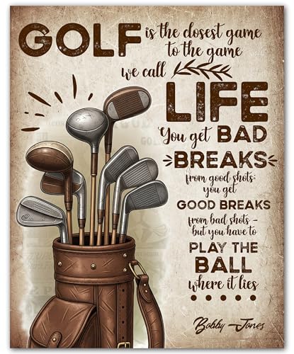 ZUKIY Golf Quote Wall Art 8x10 Unframed Poster