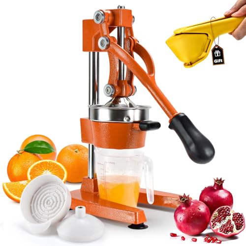 ROEDEER Heavy-Duty Manual Citrus Juicer – Cast Iron Orange Juicer Squeezer, Dual-Die Head, Manual Juicer, Citrus Squeezer, Lemon Juicer Manual & Pomegranate Juicer for Fresh Juice (Orange) by ROEDEER - Used condition - CA$89.99