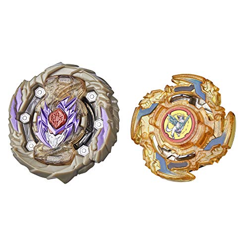 Beyblade Burst Surge Dual Collection Pack Hypersphere Dusk Spryzen S5 y Slingshock Force Wolborg Spinning Top Toys - 2 camisetas de juego de batalla