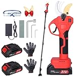 Secateur Electrique sans Fil 50mm avec Perche Télescopique: Coupe Branche Telescopique avec 2 x 2000mAh Batterie - Sécateur Électrique Professionnel, sécateur de Jardin pour Hedge, Arbre, Fruits
