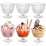 Photo Gallery nagpew set di 6 ciotole da dessert in vetro, 306,2 g, vintage, con piedistallo, scanalate, per budino, gelato, dessert, parfait, caramelle, frutta Photo Gallery nagpew set di 6 ciotole da dessert in vetro, 306,2 g, vintage, con piedistallo, scanalate, per budino, gelato, dessert, parfait, caramelle, frutta
