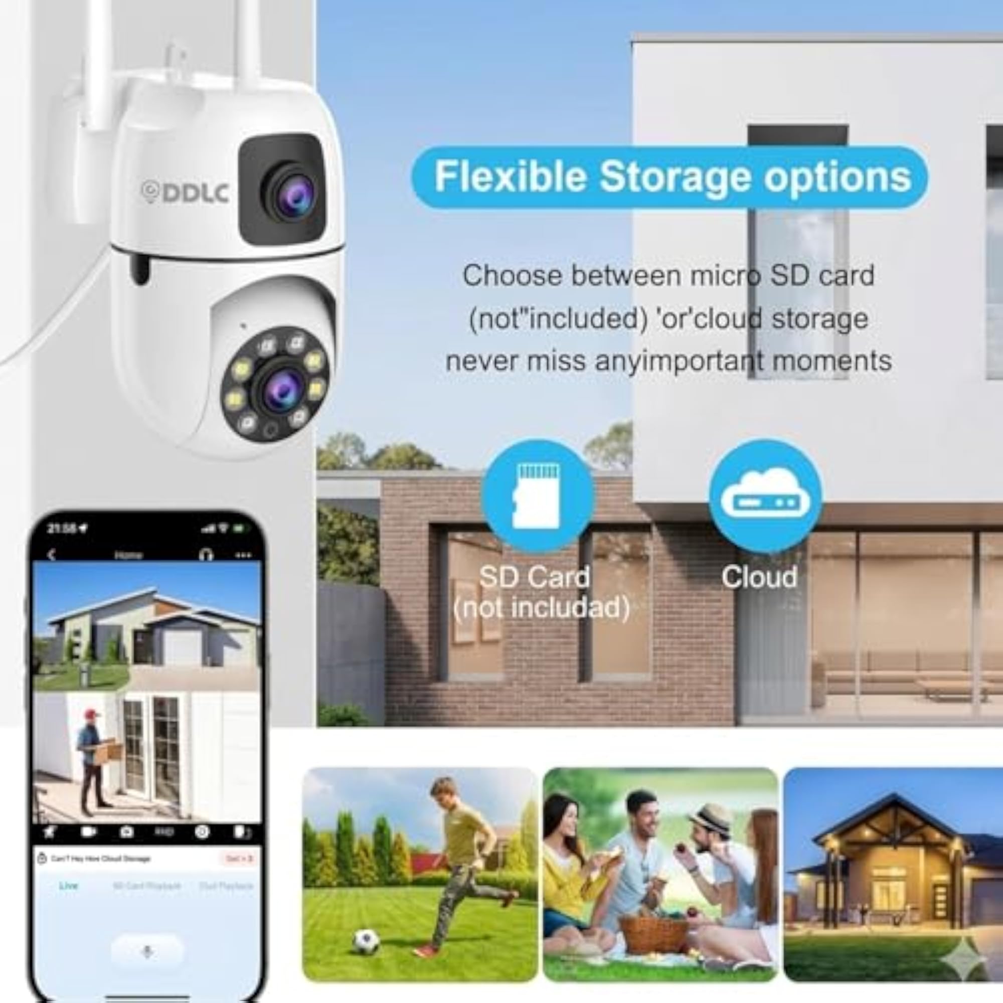 4+4MP Smart WiFi PTZ CCTV Camera for Home Security