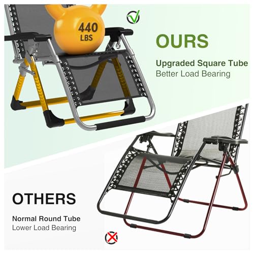 image for Suteck Zero Gravity Chair, Reclining Camping Lounge Chair w/Removable 