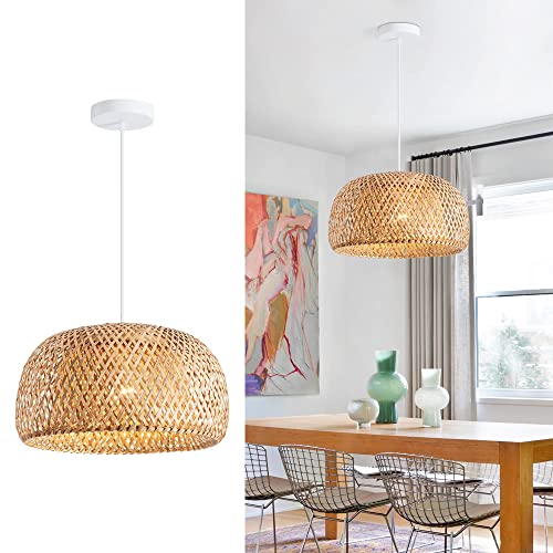 Lanterne à rotin faite à la main et suspension artisanale de 60 cm